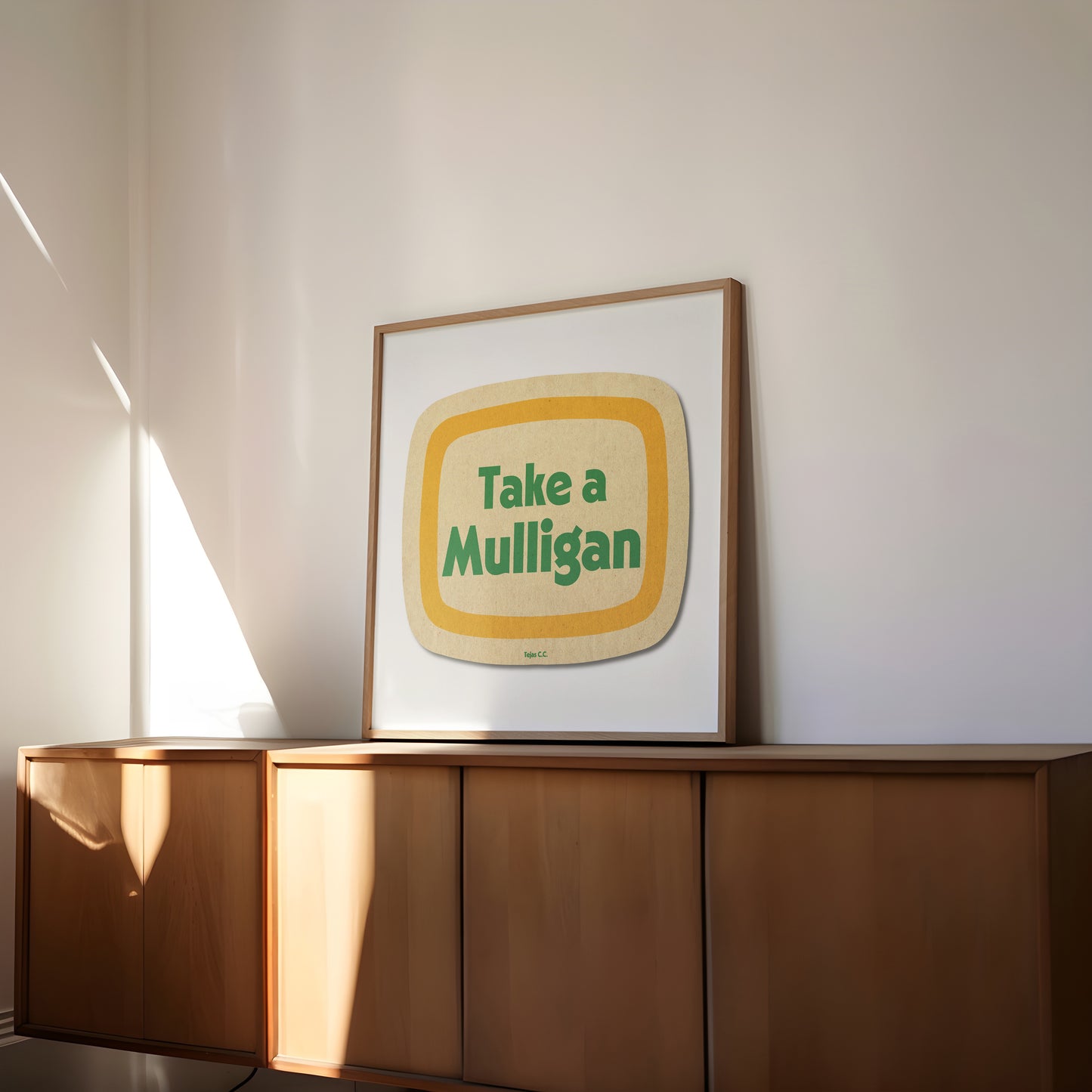 Retro Take A Mulligan Golf Coaster Art Print