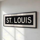 Framed St. Louis Missouri Bus Scroll - Tejas Country Club
