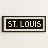 Framed St. Louis Missouri Bus Scroll - Tejas Country Club