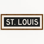 Framed St. Louis Missouri Bus Scroll - Tejas Country Club