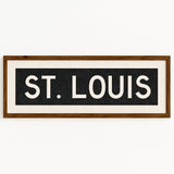 Framed St. Louis Missouri Bus Scroll - Tejas Country Club