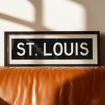 Framed St. Louis Missouri Bus Scroll - Tejas Country Club