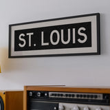 Framed St. Louis Missouri Bus Scroll - Tejas Country Club