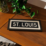 Framed St. Louis Missouri Bus Scroll - Tejas Country Club