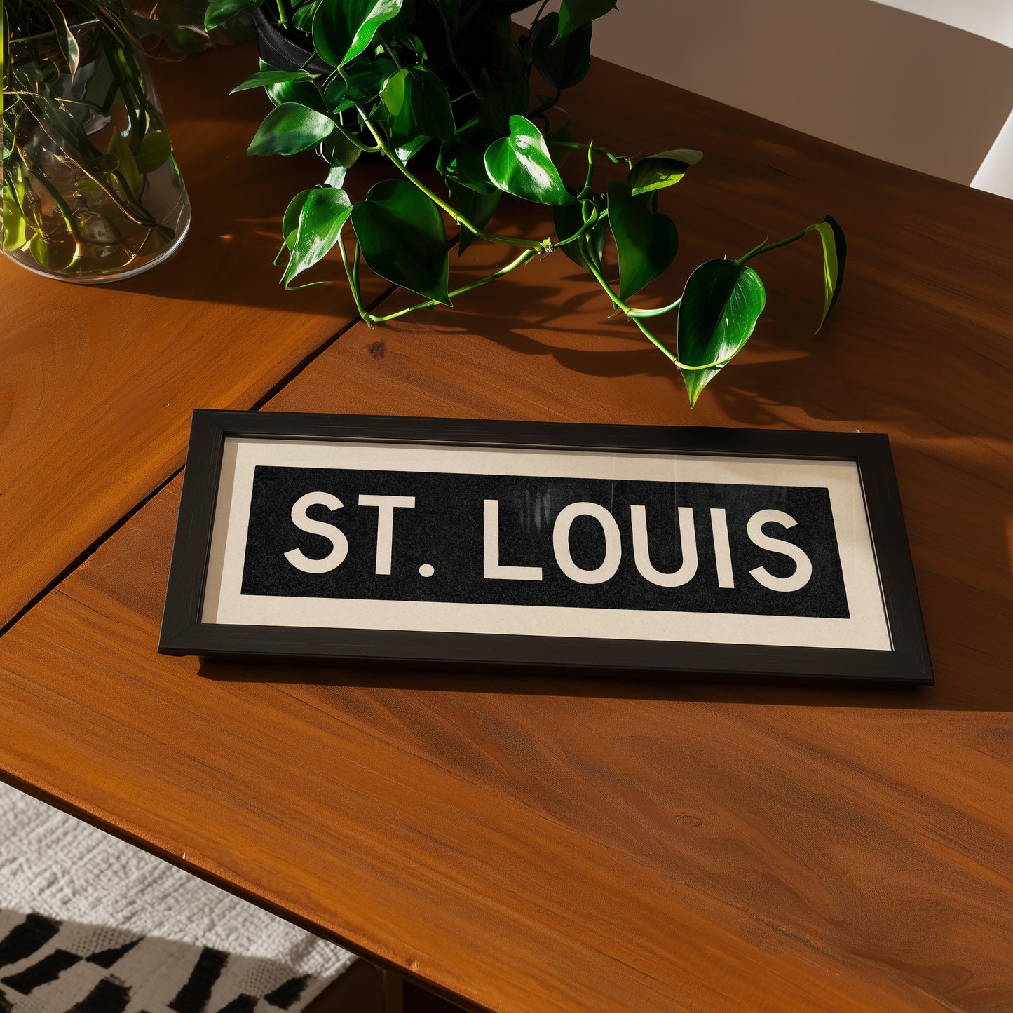 Framed St. Louis Missouri Bus Scroll - Tejas Country Club