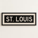 Framed St. Louis Missouri Bus Scroll - Tejas Country Club