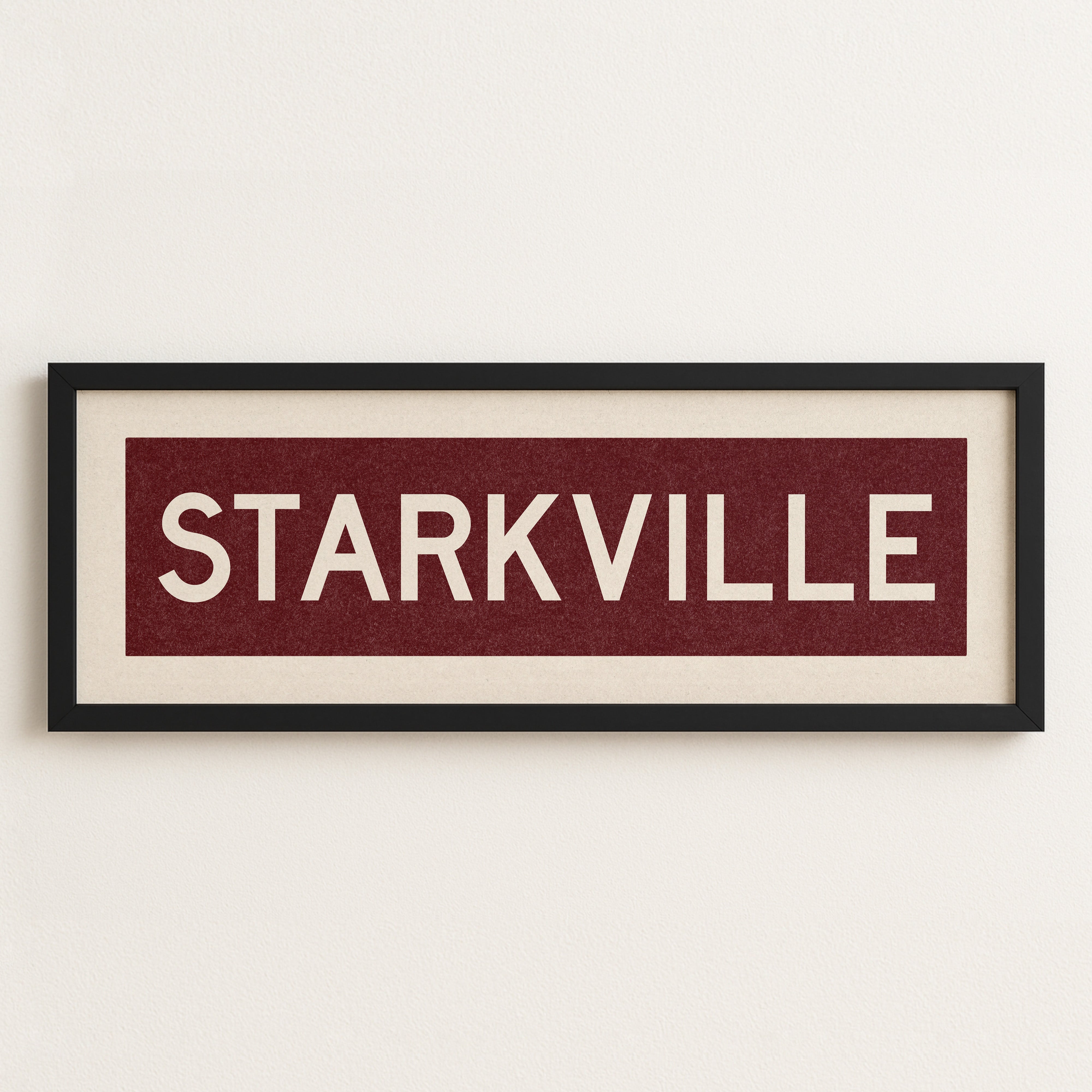 Framed Starkville Maroon Bus Scroll - Tejas Country Club