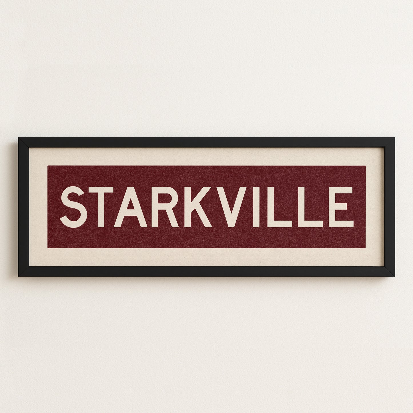 Framed Starkville Maroon Bus Scroll - Tejas Country Club