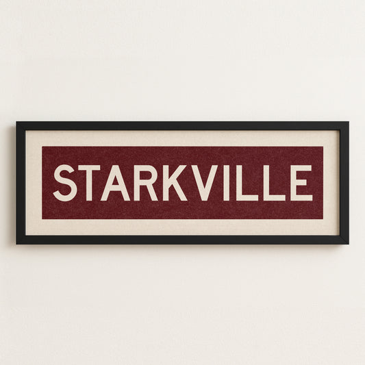 Framed Starkville Maroon Bus Scroll - Tejas Country Club