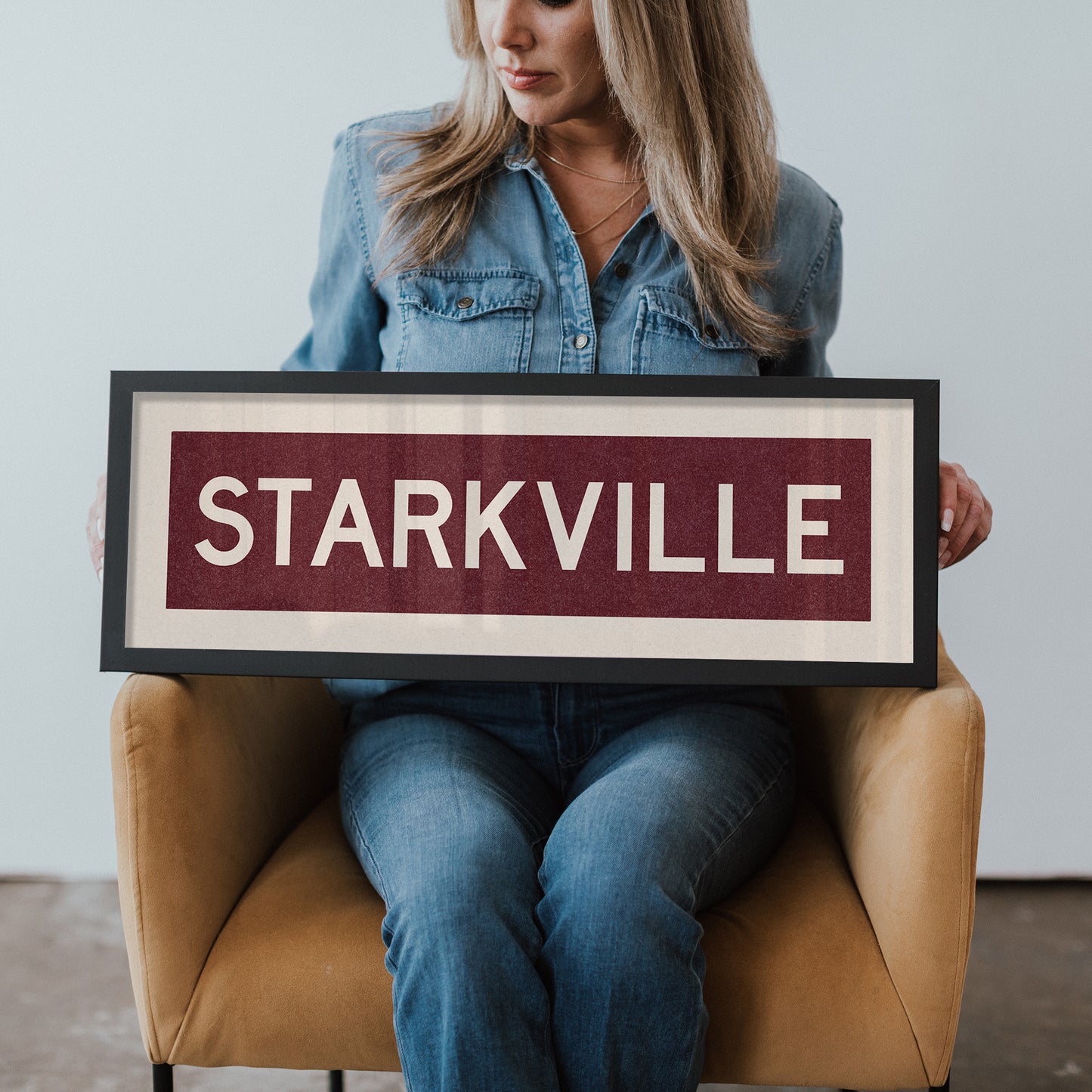 Framed Starkville Maroon Bus Scroll - Tejas Country Club