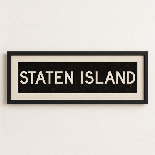 Framed Staten Island New York Bus Scroll