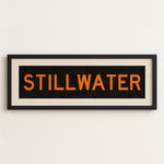 Framed Stillwater Orange Bus Scroll - Tejas Country Club