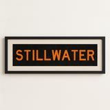Framed Stillwater Orange Bus Scroll - Tejas Country Club