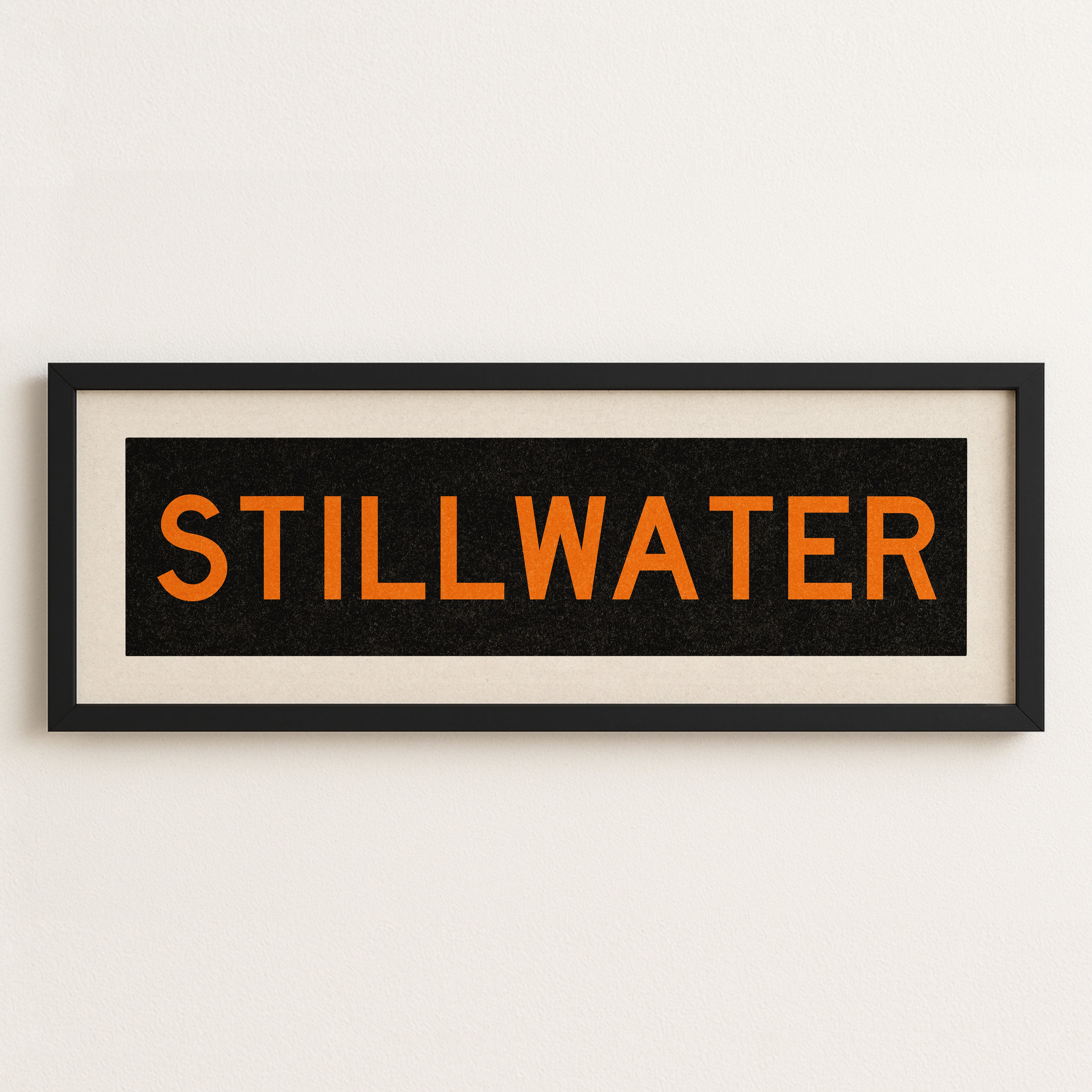 Framed Stillwater Orange Bus Scroll - Tejas Country Club