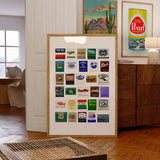 Texas Matchbook Collage Art Poster - Tejas Country Club