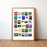Texas Matchbook Collage Art Poster - Tejas Country Club