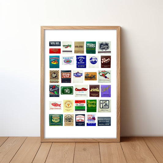 Texas Matchbook Collage Art Poster