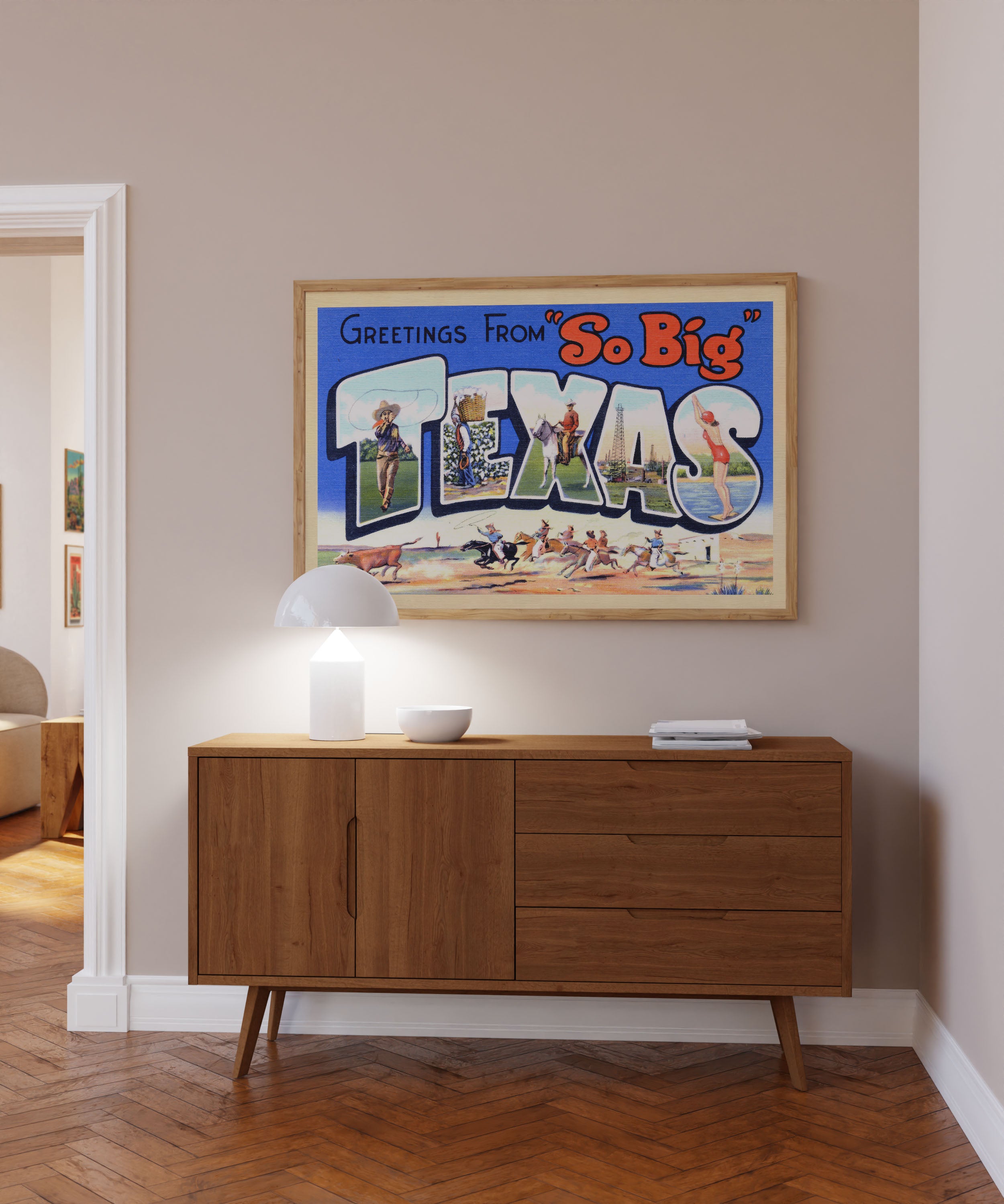 Texas Is So Big Vintage Postcard Print - Tejas Country Club