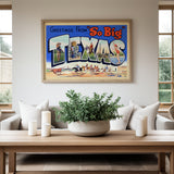 Texas Is So Big Vintage Postcard Print - Tejas Country Club