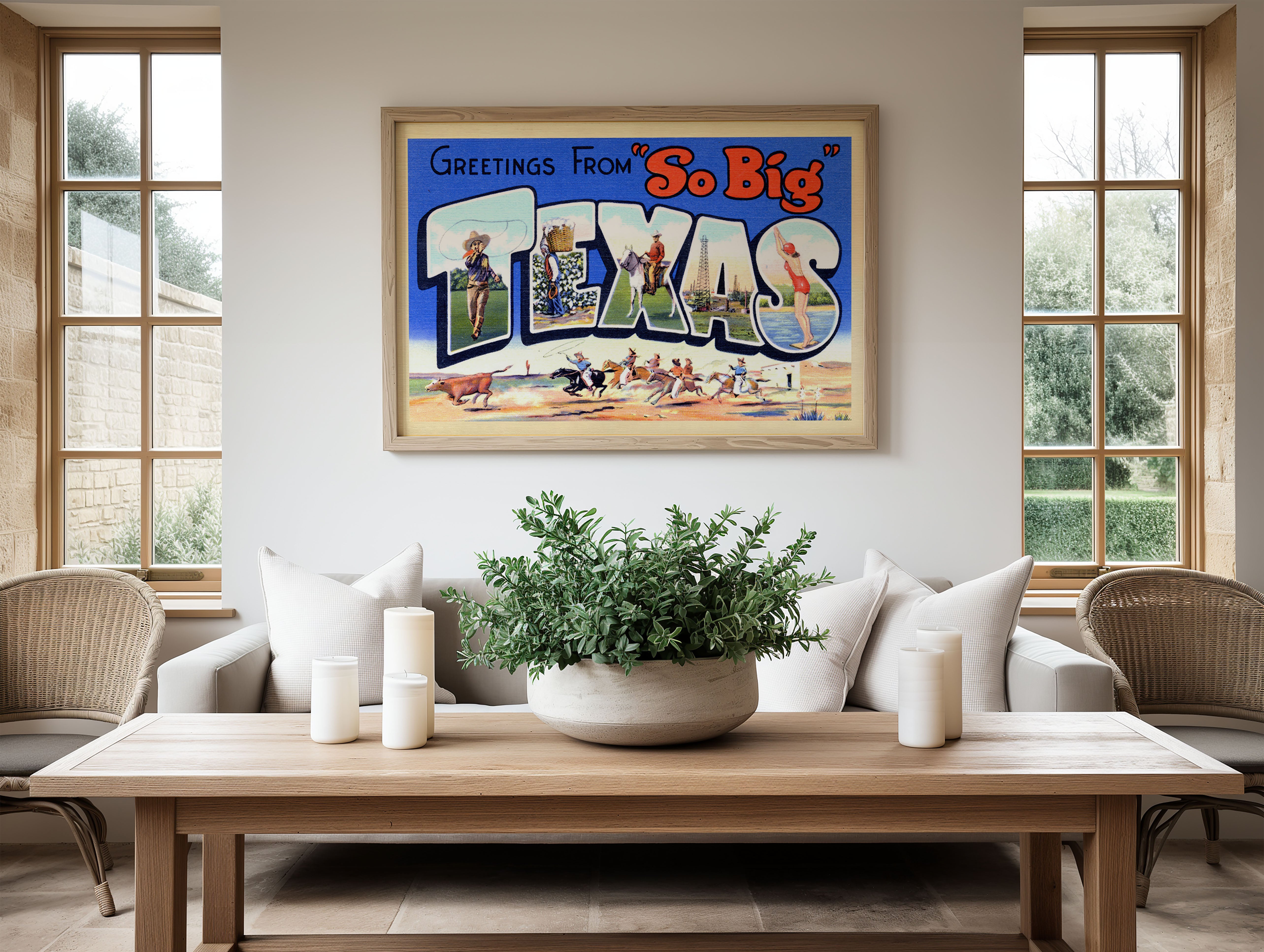 Texas Is So Big Vintage Postcard Print - Tejas Country Club
