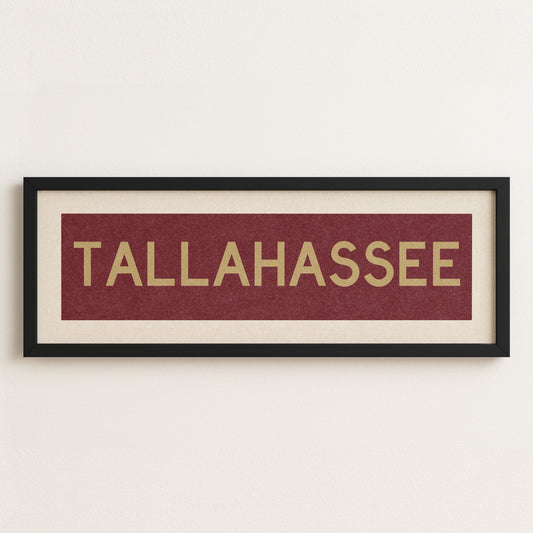 Framed Tallahassee Garnet Bus Scroll - Tejas Country Club