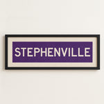 Framed Stephenville Purple and White Bus Scroll - Tejas Country Club