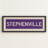 Framed Stephenville Purple and White Bus Scroll - Tejas Country Club
