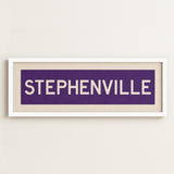 Framed Stephenville Purple and White Bus Scroll - Tejas Country Club
