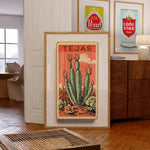 Cactus Landscape Matchbook Tejas Art Print - Tejas Country Club