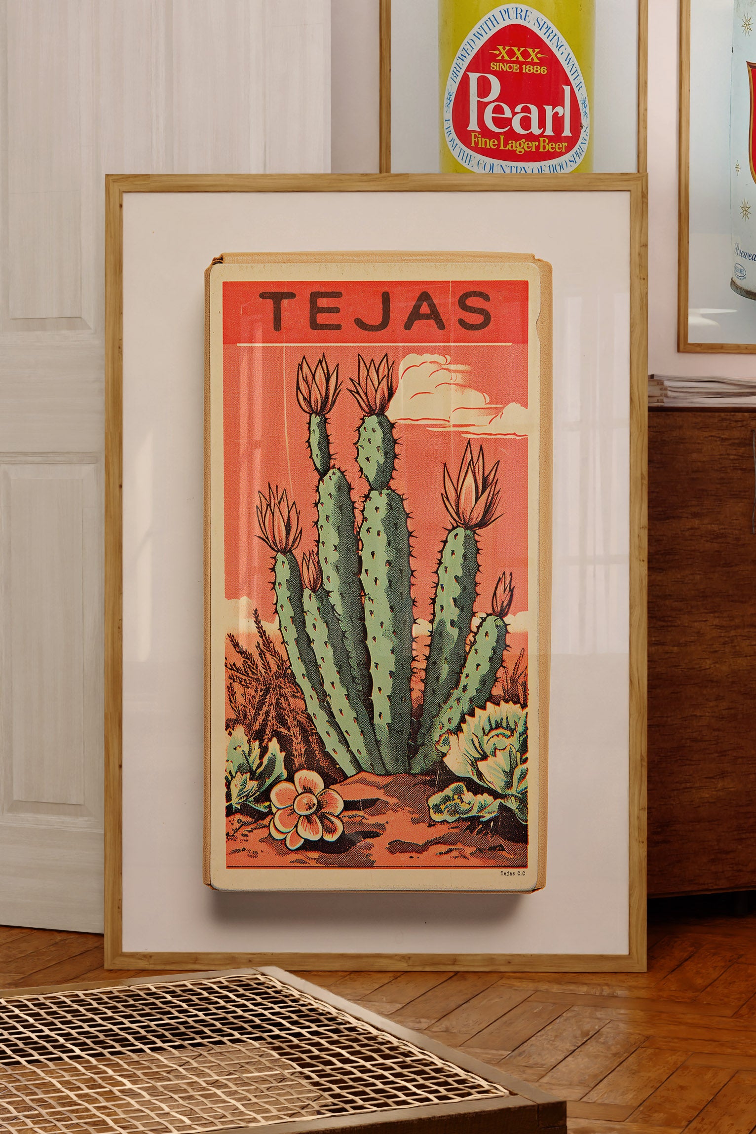Cactus Landscape Matchbook Tejas Art Print - Tejas Country Club
