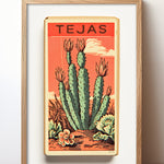 Cactus Landscape Matchbook Tejas Art Print - Tejas Country Club