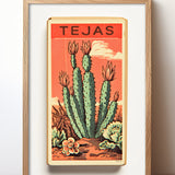 Cactus Landscape Matchbook Tejas Art Print - Tejas Country Club