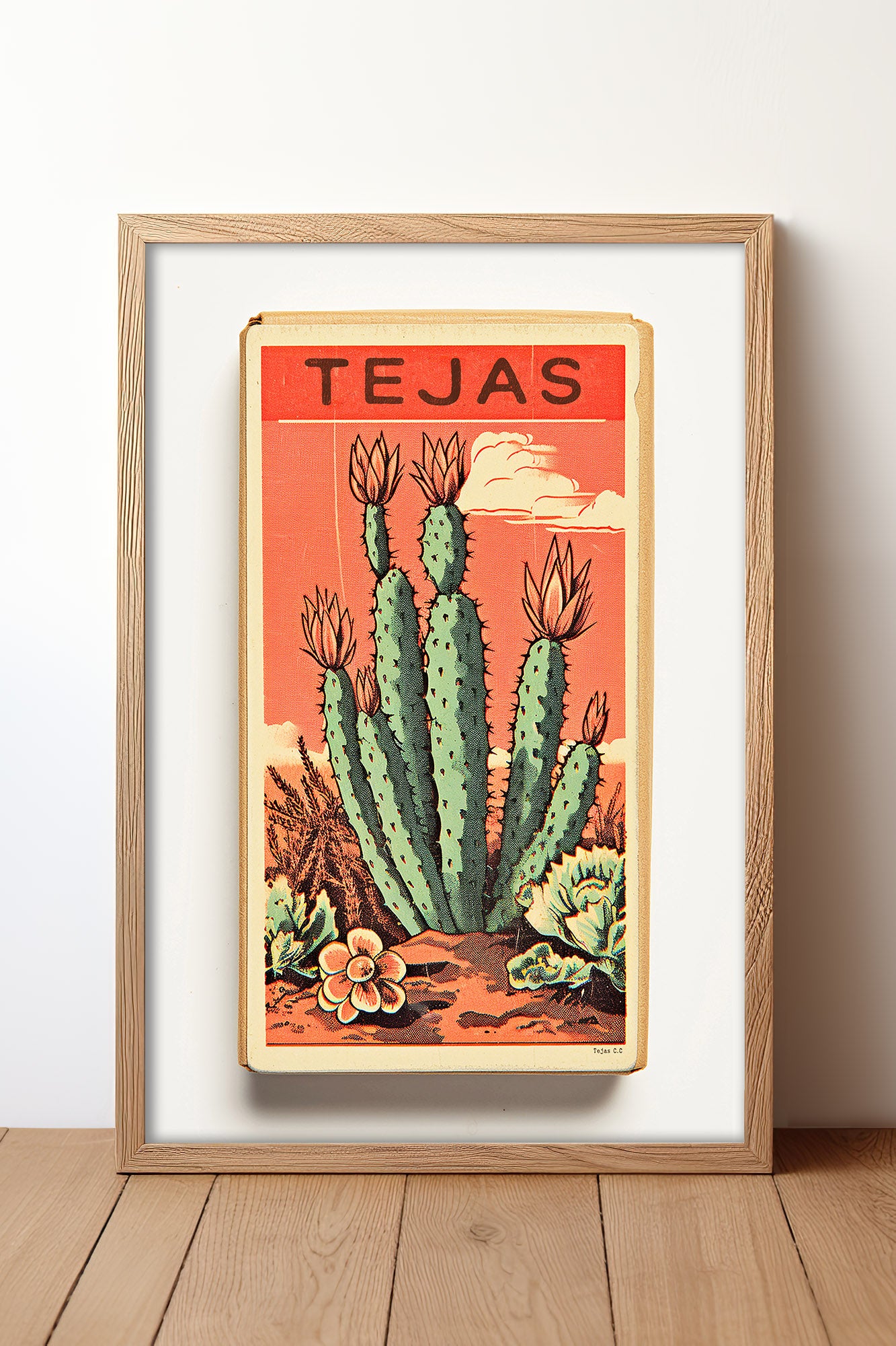 Cactus Landscape Matchbook Tejas Art Print - Tejas Country Club