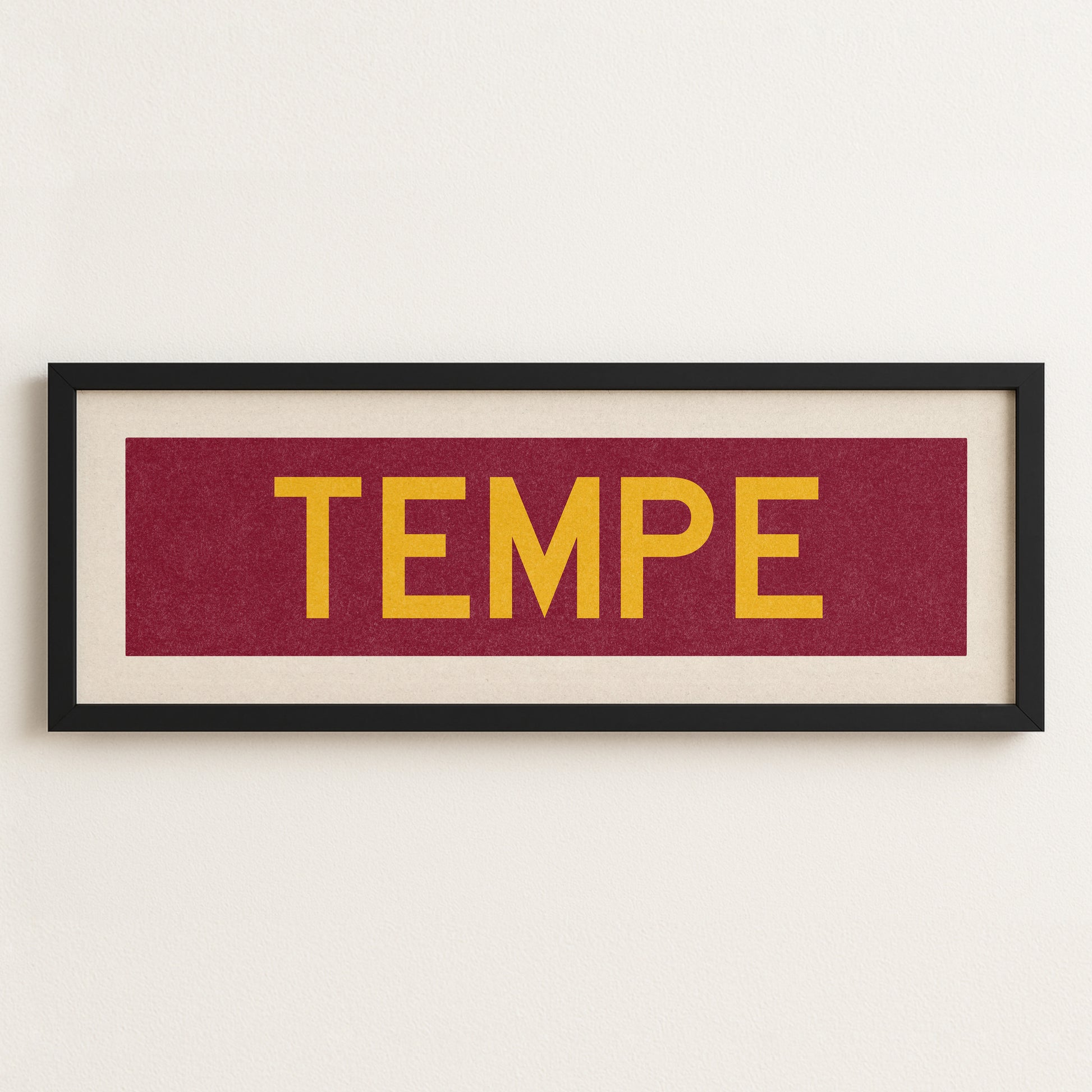 Framed Tempe Maroon Bus Scroll - Tejas Country Club
