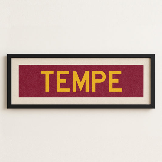 Framed Tempe Maroon Bus Scroll - Tejas Country Club