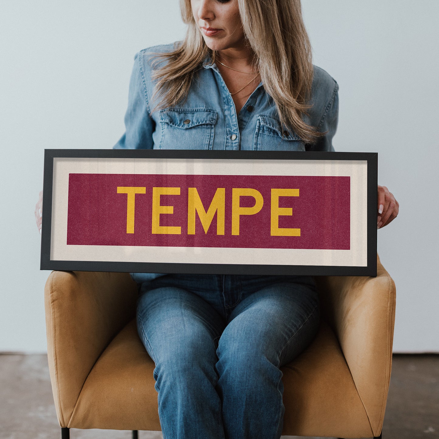 Framed Tempe Maroon Bus Scroll - Tejas Country Club