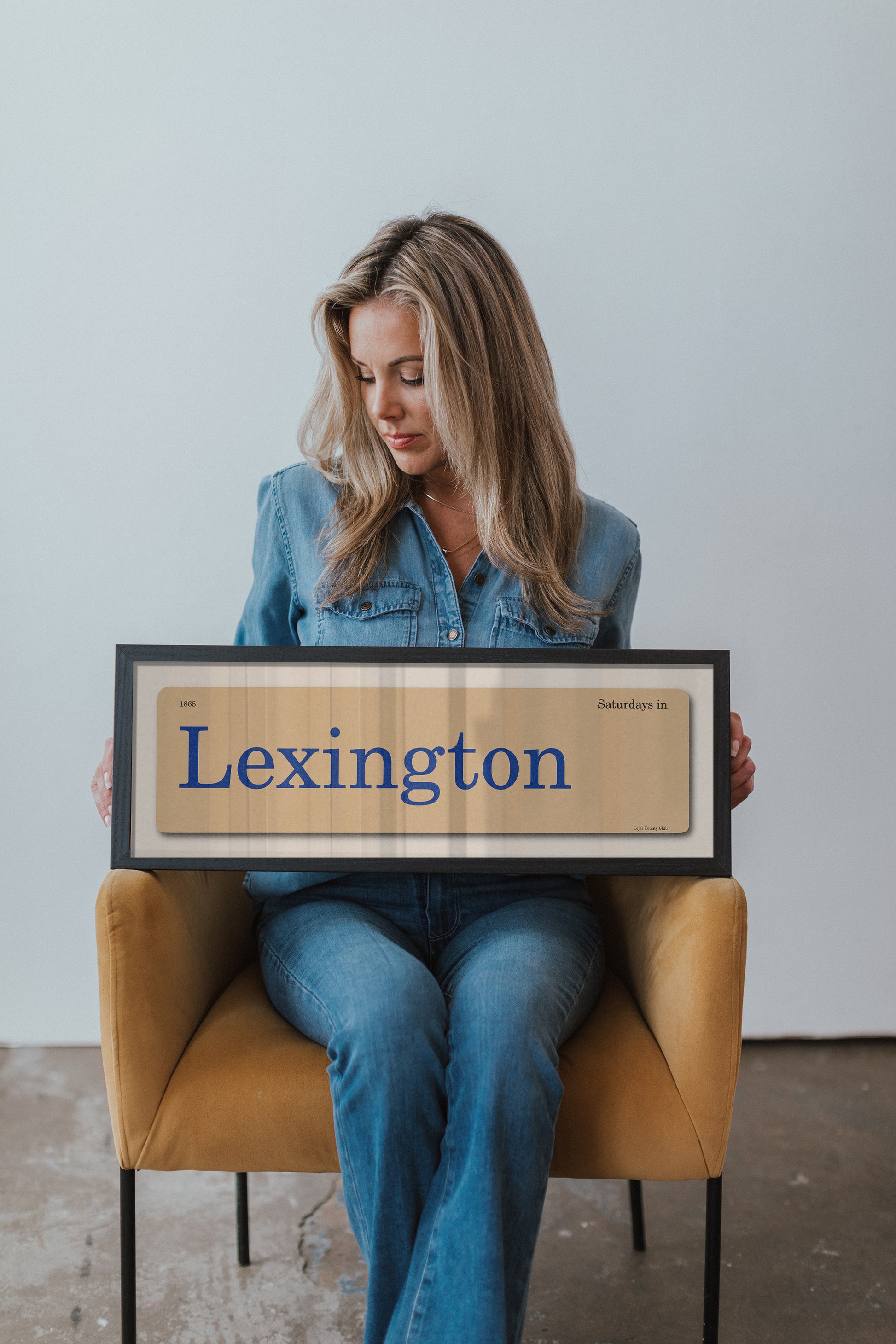 Saturdays in Lexington, Kentucky Vintage Flash Card Framed Print - Tejas Country Club