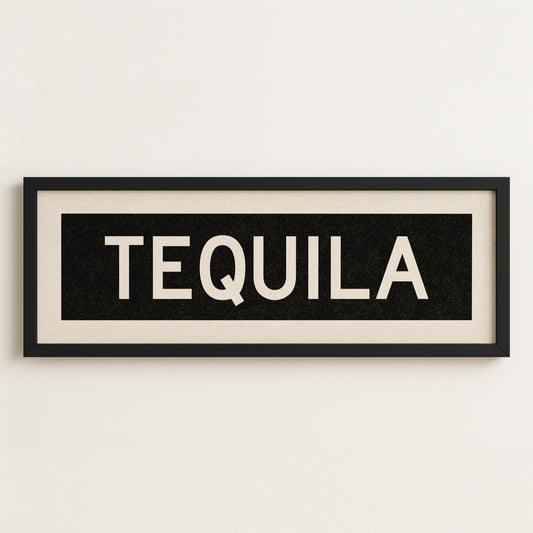 Framed Tequila Bus Scroll Sign