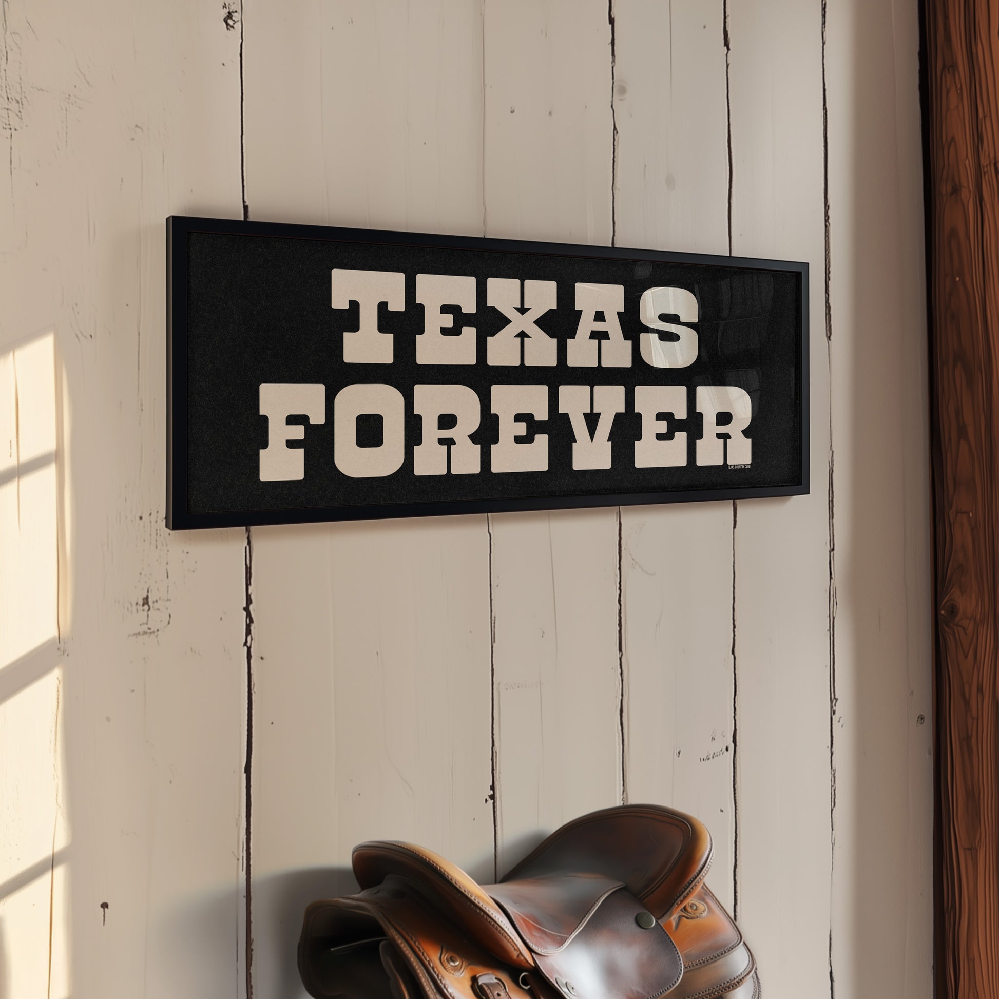 Framed Texas Forever Black Sign - Tejas Country Club