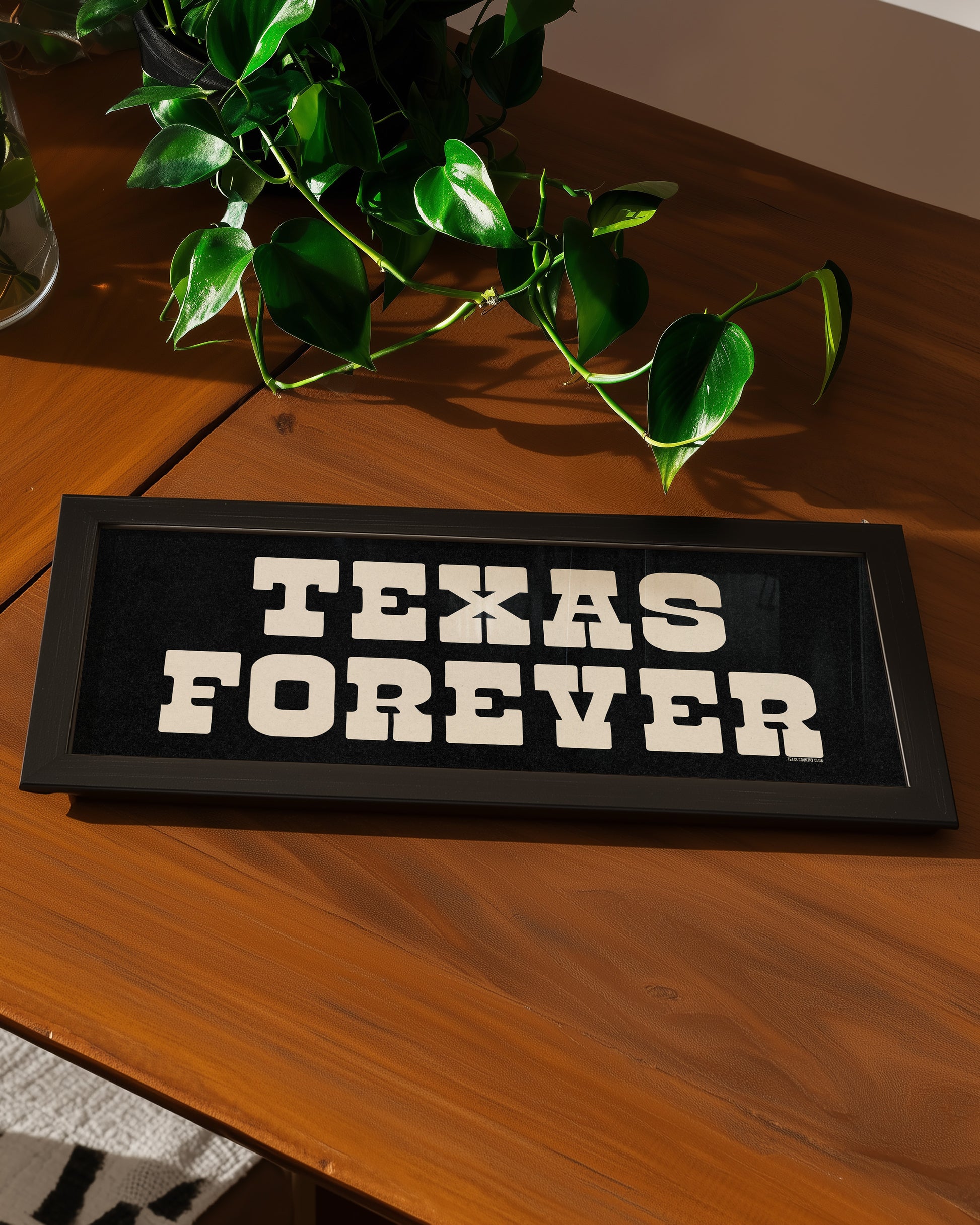 Framed Texas Forever Black Sign - Tejas Country Club