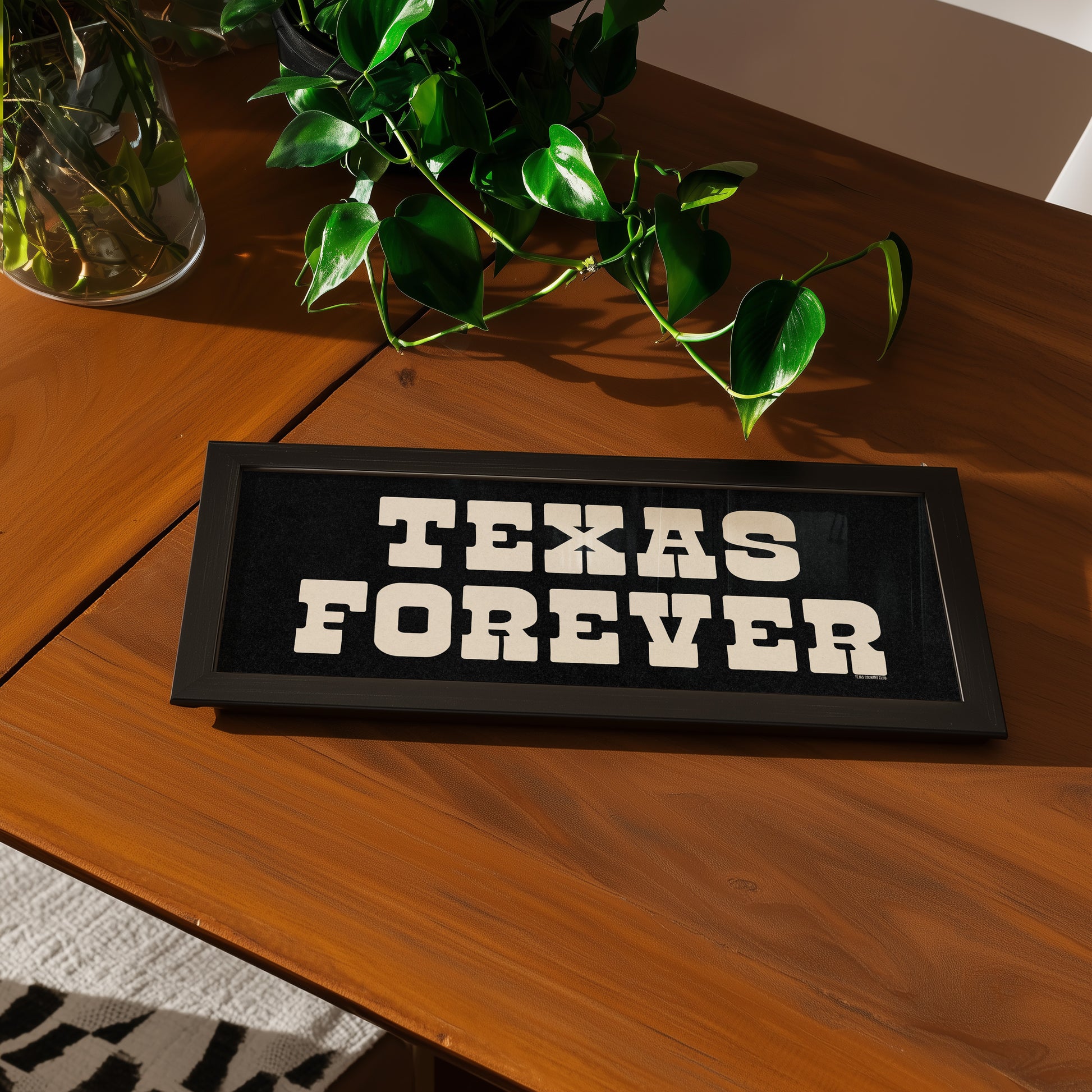 Framed Texas Forever Black Sign - Tejas Country Club