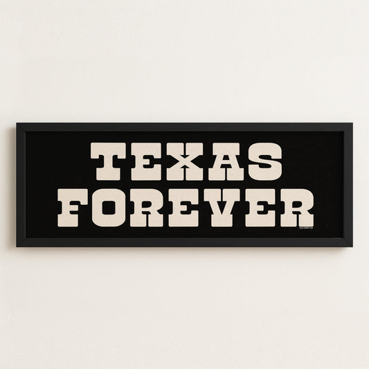 Framed Texas Forever Black Sign