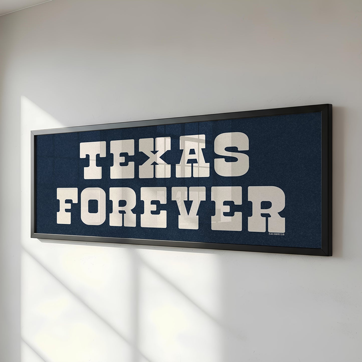 Framed Texas Forever Navy Blue Sign - Tejas Country Club