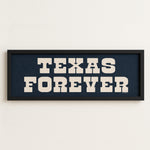 Framed Texas Forever Navy Blue Sign - Tejas Country Club