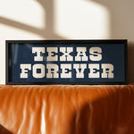 Framed Texas Forever Navy Blue Sign - Tejas Country Club