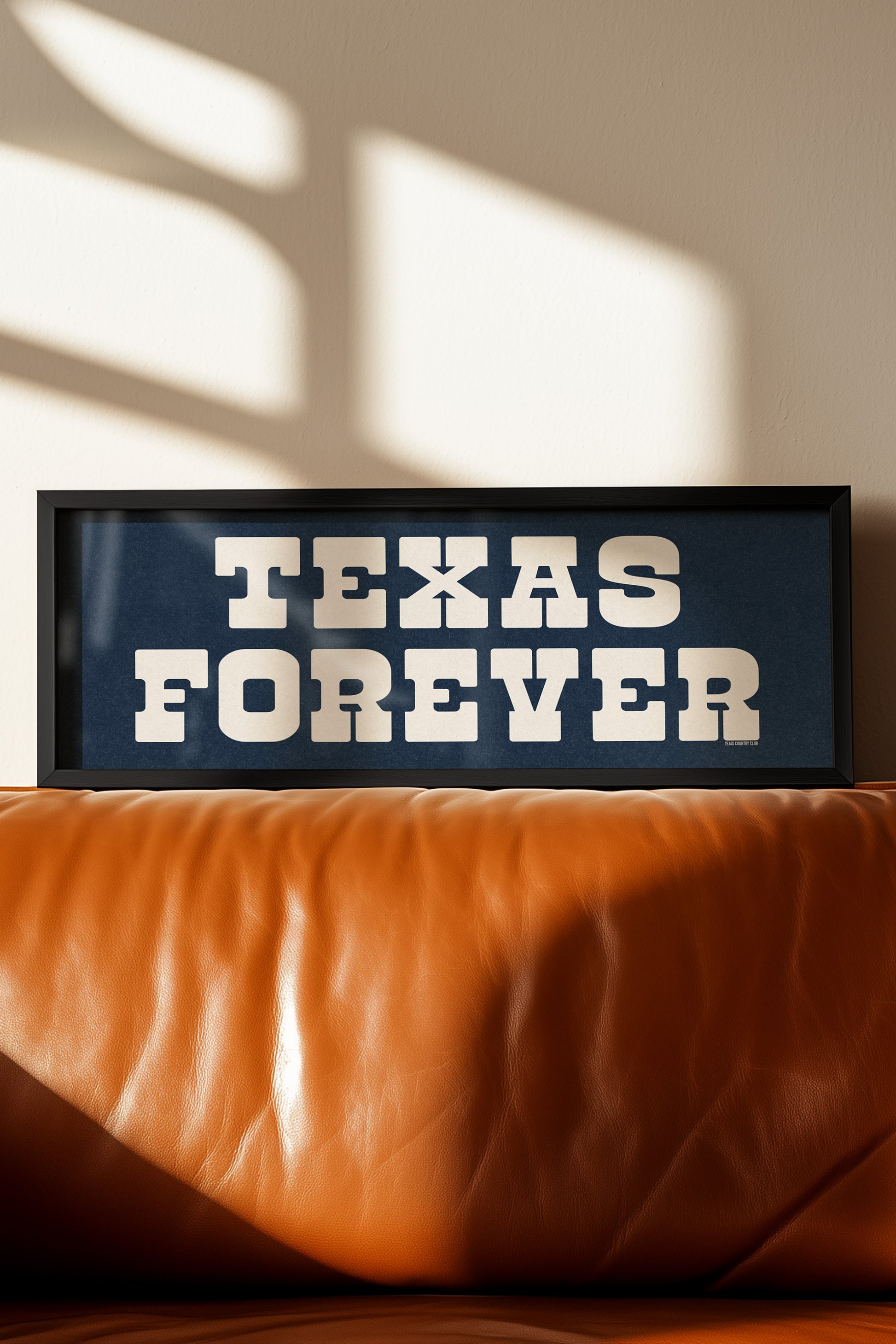 Framed Texas Forever Navy Blue Sign - Tejas Country Club