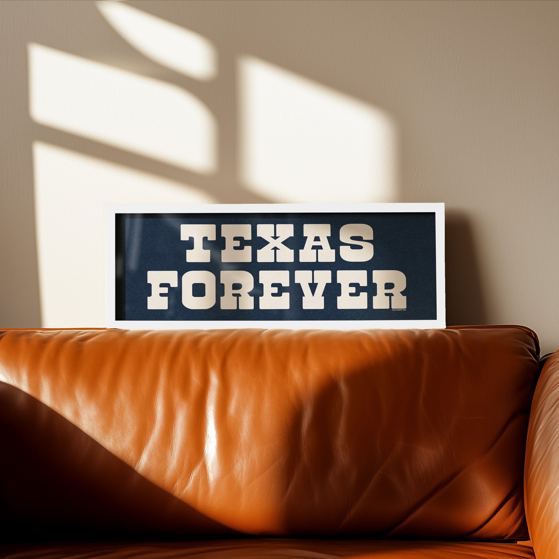 Framed Texas Forever Navy Blue Sign - Tejas Country Club