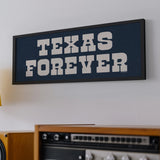Framed Texas Forever Navy Blue Sign - Tejas Country Club