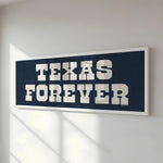 Framed Texas Forever Navy Blue Sign - Tejas Country Club