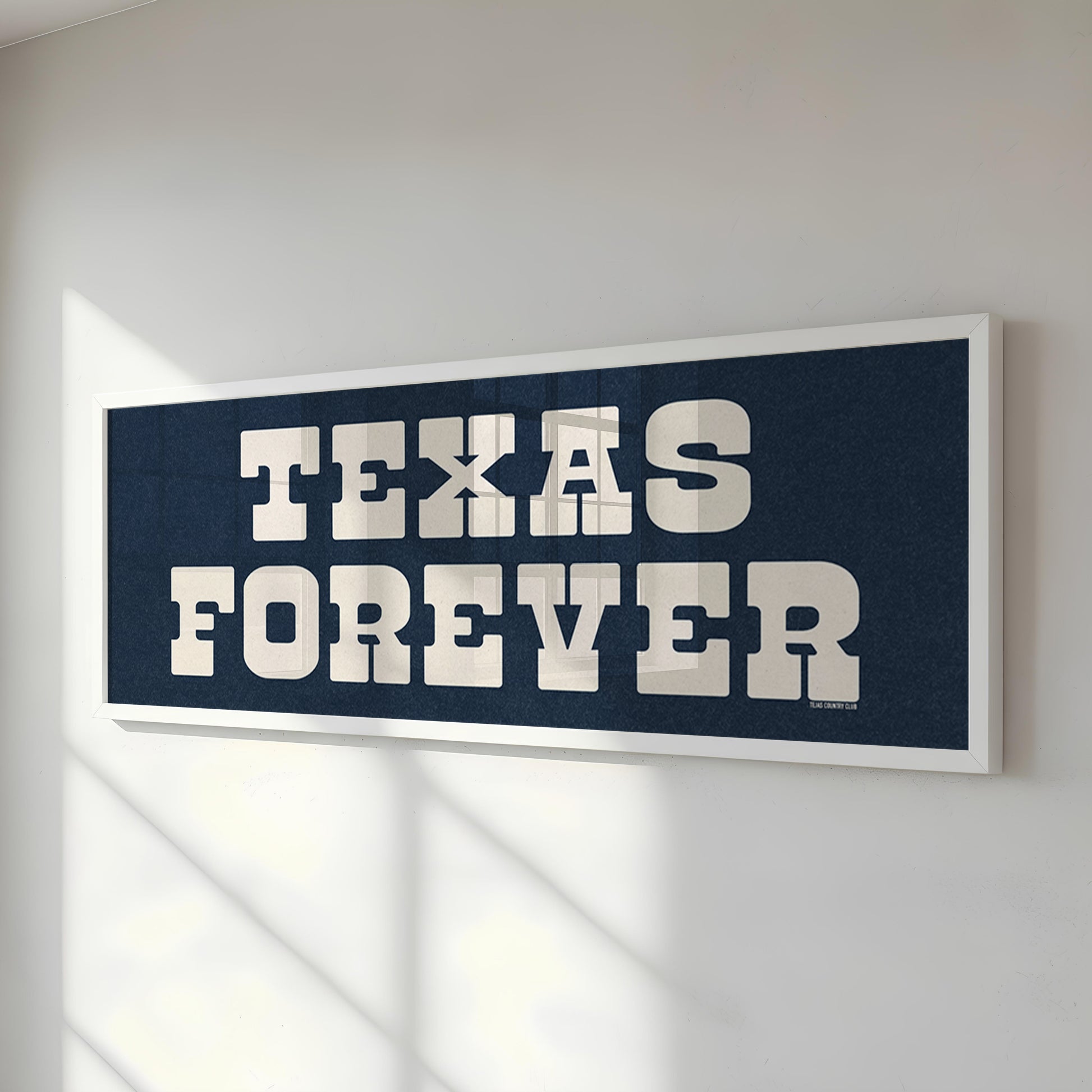 Framed Texas Forever Navy Blue Sign - Tejas Country Club